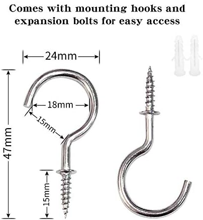 BEL AVENIR Curtain Rope Tiebacks 4 Metal Hooks 4 Pack