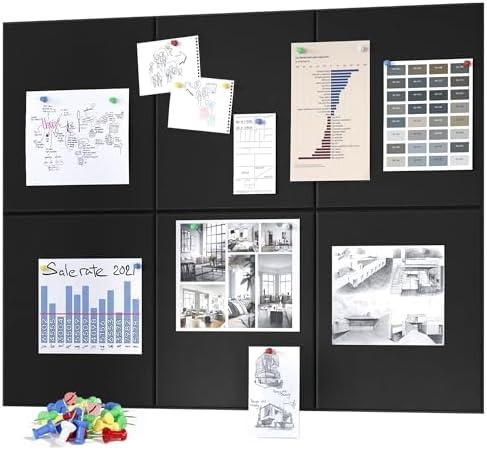 Large Cork Board Black Felt Bulletin Board 36x24 Wall Tile