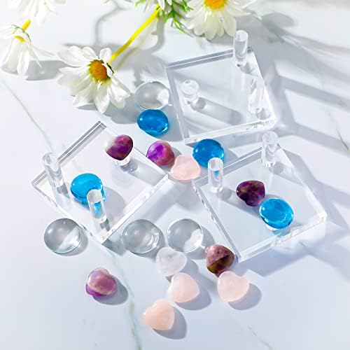Weysat 8 Pcs Rock Display Stand Clear Acrylic Easel
