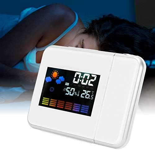 White Projection Alarm Clock with Weather Forecast