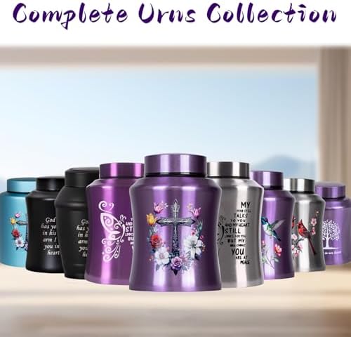 Purple Cross Urns for Ashes Large Personalized Cremation Urn for Adults