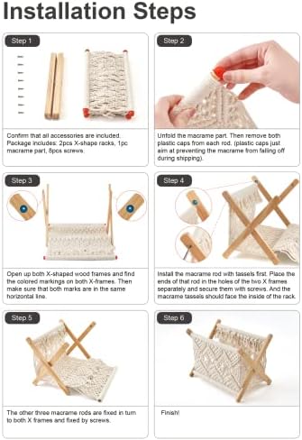 Mkono Macrame Magazine Rack Boho Storage Holder