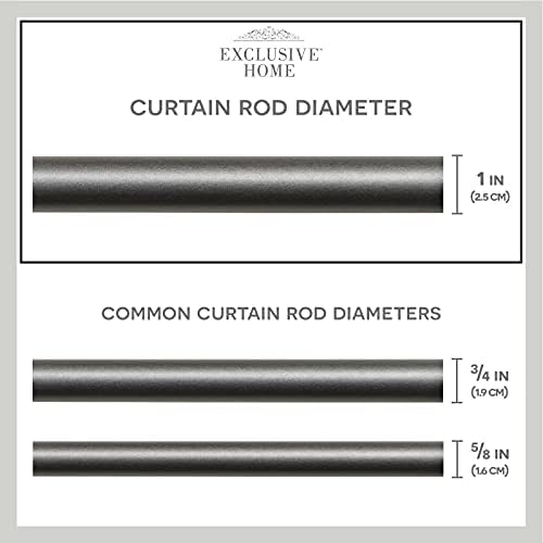 Exclusive Home Vine 1 Inch Curtain Rod with Finials Set
