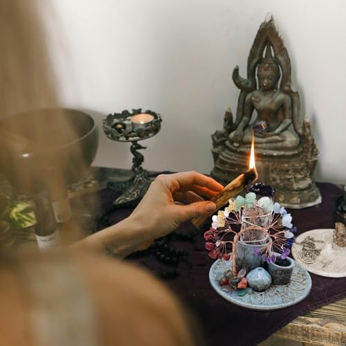 5 in 1 Incense Burner Holder with Crystal Healing Tree