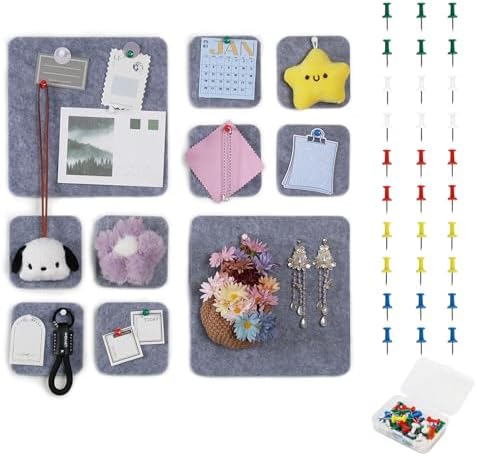 Pretty Jolly 10 Pcs Felt Pin Board DIY Bulletin Board Gray