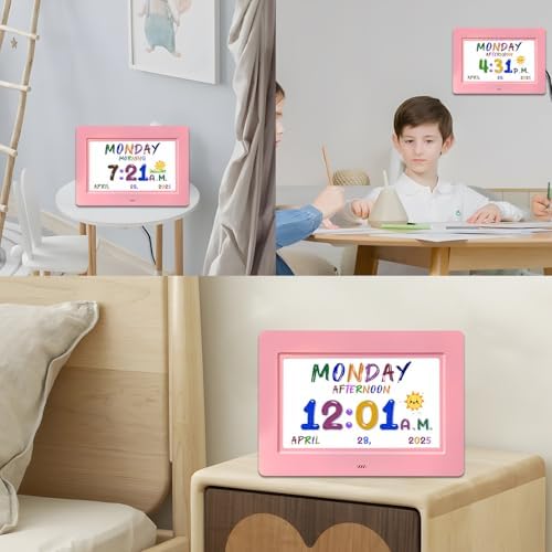 SSYA Digital Clock with 20 Alarms and Clear Display for Kids