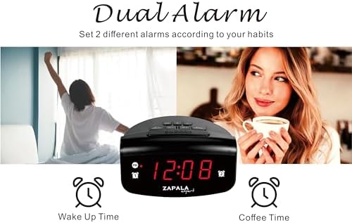 Zapala Expert Alarm Clock with 2 Alarms and USB Charging