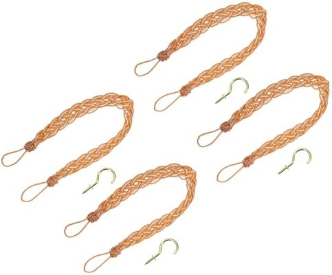Uxcell 4Pcs Curtain Tiebacks with Braided Design Orange