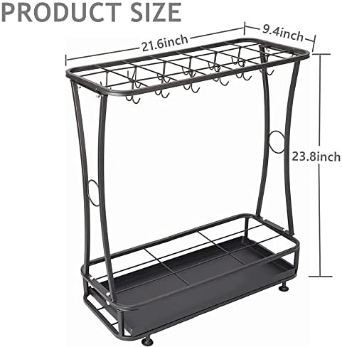 Tonchean Umbrella Rack Stand with 21 Slots and Drip Tray Black