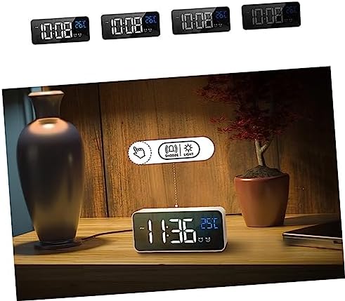 PRETYZOOM Music Charging Alarm Clock with Large Screen for Boys Girls