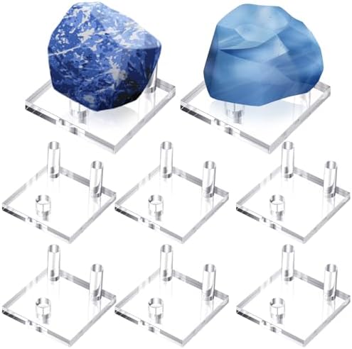 Weysat 8 Pcs Rock Display Stand Clear Acrylic Easel