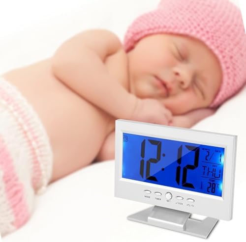 Beufee Atomic Alarm Clock with Night Light and Temp Display