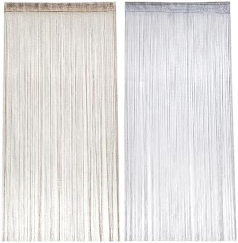 Champagne Gold String Curtains 39x79 Inch