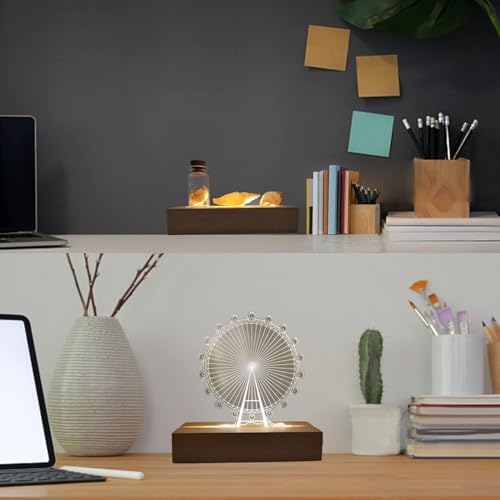 2 Pcs 6 Inch Wooden LED Display Pedestal with USB Switch