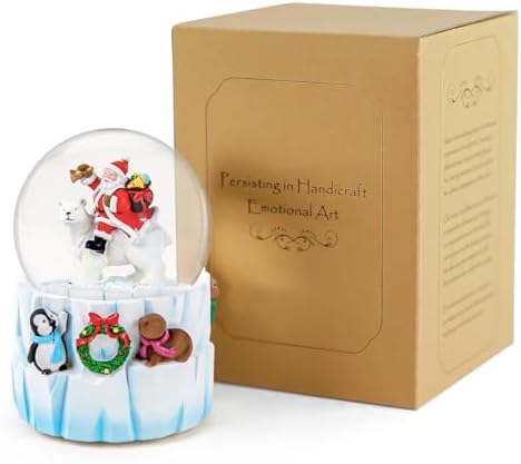 MrWinder Christmas Snow Globe Musical Decor