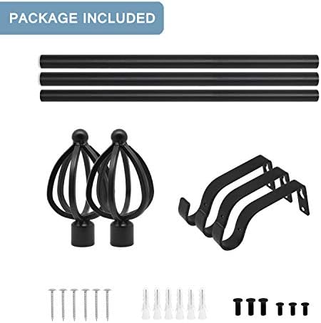 KNOWBELL 42 to 120 Inch Curtain Rod with Cage Finials