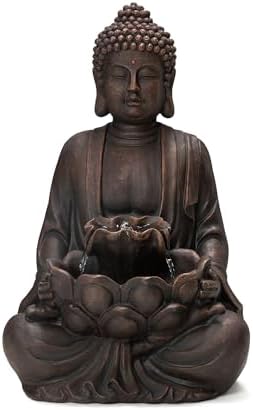 Glitzhome Zen Buddha Fountain with LED Lights