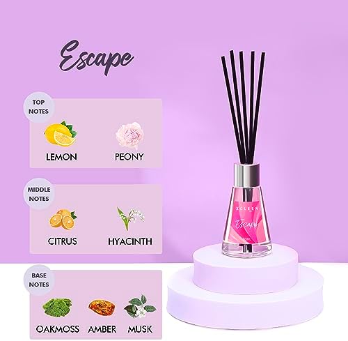3 Pack Reed Diffuser Set with 15 Sticks Escape Vanilla Moroccan Amber