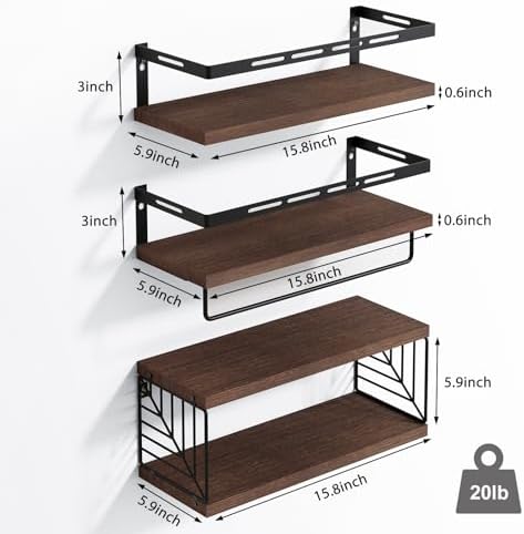 Fixwal 31 Tier Floating Wall Shelf Over Toilet