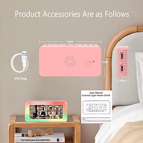 SPLITSKY Kids Alarm Clock with RGB Night Light and White Noise