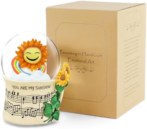 Sunflower Music Box with Light and Snow Globe