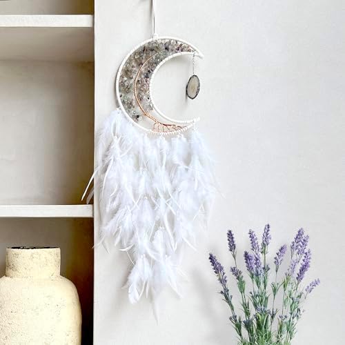 Moon Dream Catchers with Chakra Agate Stone