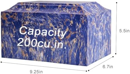 MAKEYS Blue Pattern Classic Cultured Marble Cremation Urn for Human Ashes Adult