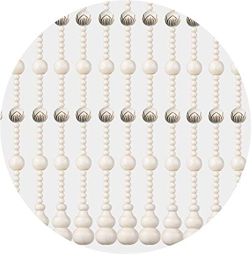 25 Strands Mahogany Beaded Door Curtain - White Customizable