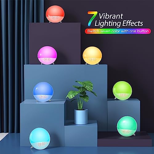 Smart Sunrise Alarm Clock with 4 Alarms and FM Radio
