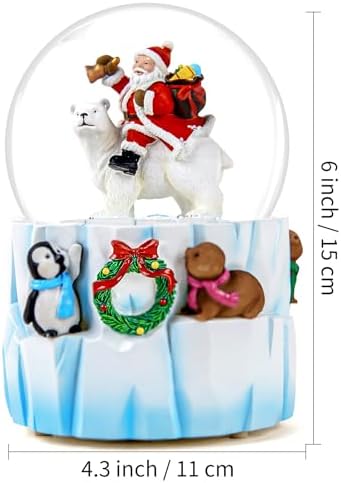 MrWinder Christmas Snow Globe Musical Decor