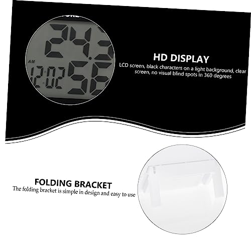 1pc LCD Thermometer Clock for Indoor Temp Humidity Monitoring