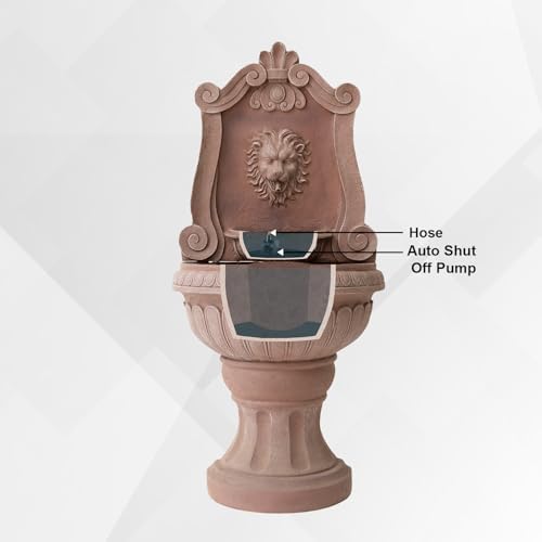 Xbrand 524 In Sandstone Lion Head Floor Fountain