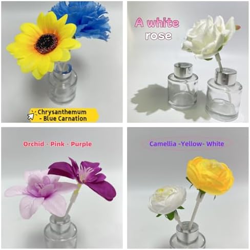 100 Diffuser Sticks with 3-35mm Artificial Flowers