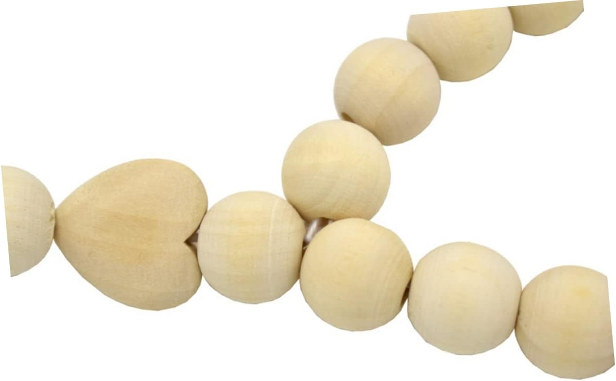 Garneck Wooden Bead Garland Rustic Tassels