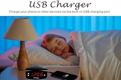 Zapala Expert Alarm Clock with 2 Alarms and USB Charging