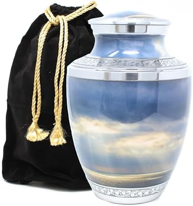 Sky with Clouds and Sunlight Design Cremation Urn for Adult Ashes - Large