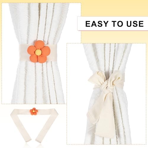Uxcell Flower Curtain Tiebacks 2 Pack Bohemian Style