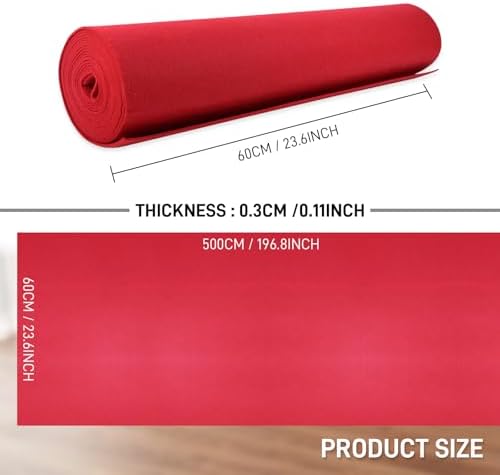 24In x 16Ft Thick Red Carpet Runner for Events