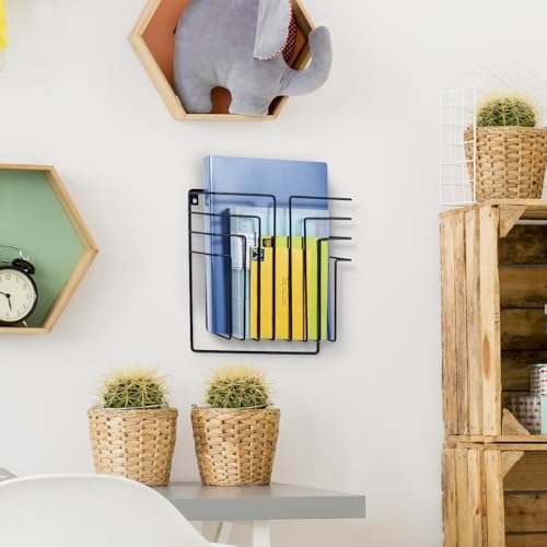 Modern Design Black Metal Wire Magazine Holder and File Folder Rack