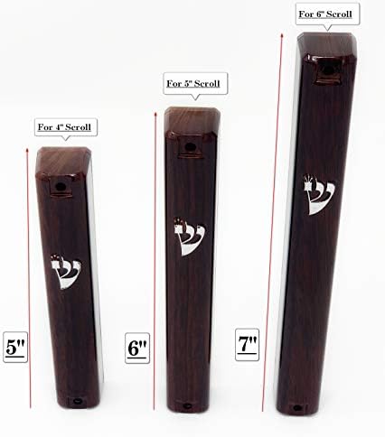 My Daily Styles Mezuzah Case Waterproof Door Blessing Holder Brown Wood Pattern