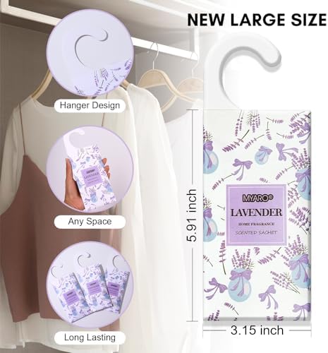 MYARO 12 Pack Lavender Scented Sachets for Drawer and Closet