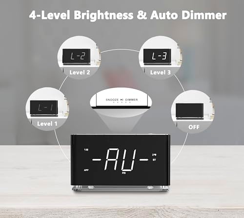 iTOMA Bluetooth Clock Radio with Dual Alarm and USB Charging