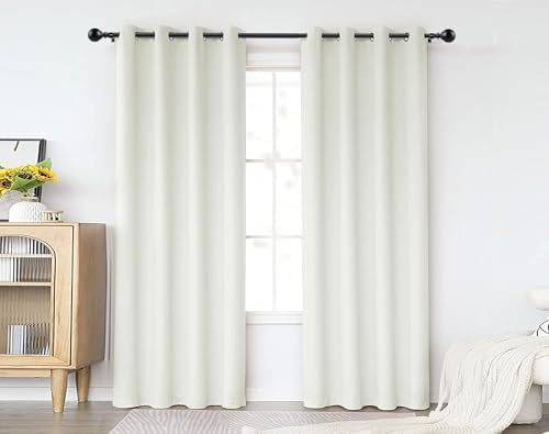 KAMANINA 2 Pack Adjustable Curtain Rods Black