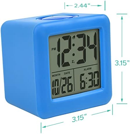 Equity 73005 Blue Soft Cube LCD Alarm Clock with Smart Light 1