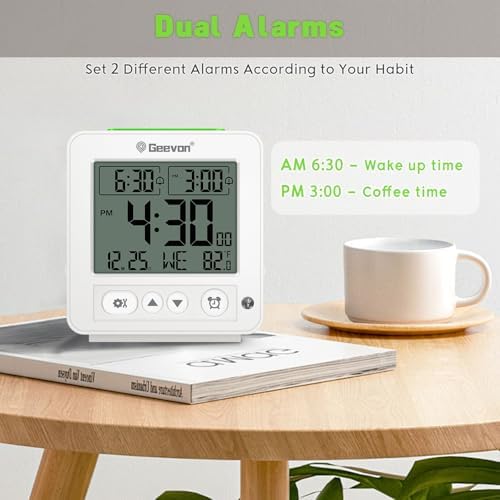 Geevon Smart Night Light Alarm Clock with Dual Alarm and Temperature Monitor