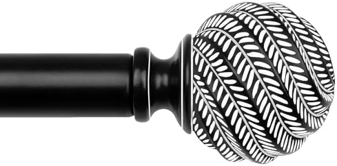 Boho Wood Curtain Rods 32-120 Inches Black