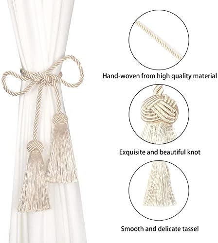 BEL AVENIR 6 Pack Curtain Tiebacks with Tassel