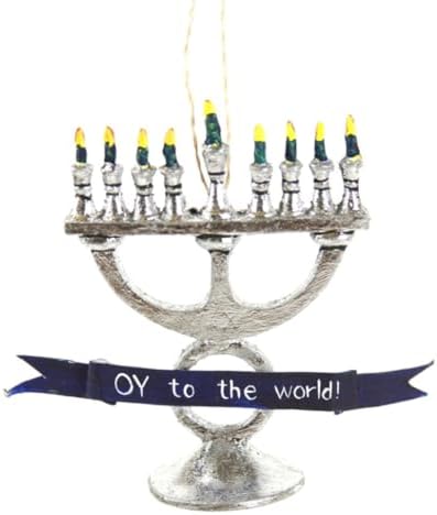 Cody Foster Co Oy to the World Menorah Hanging Ornament