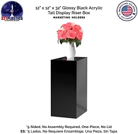 Glossy Black Acrylic Display Box 12x12x32 No Lid