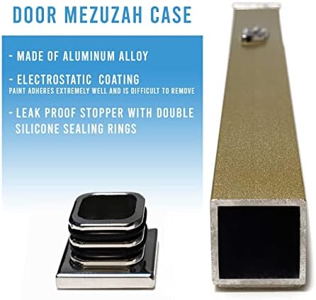 Elegant Modern Door Mezuzah Case Taupe Self Stick